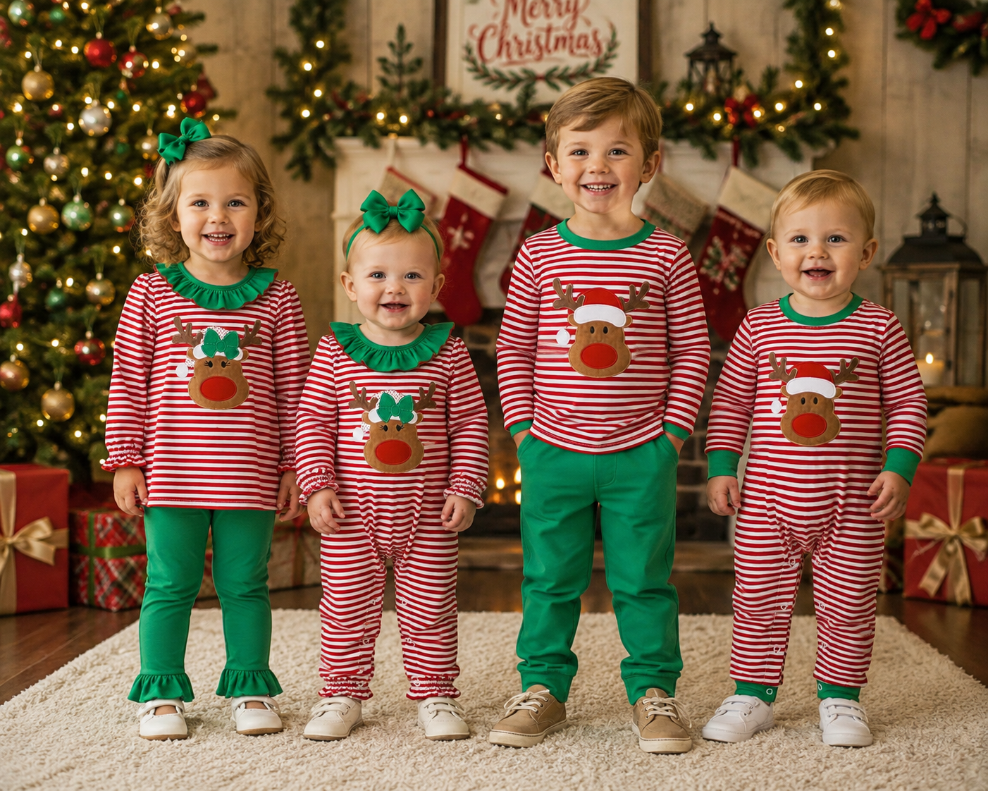 Reindeer Appliqué Boys Romper