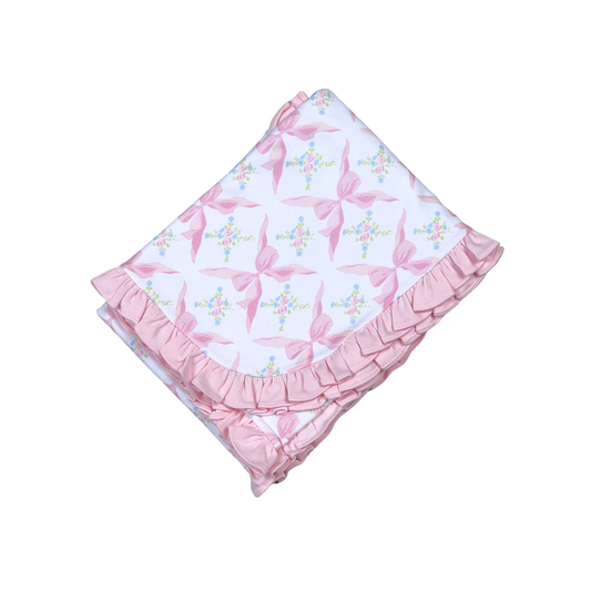 Pink Bows Pima Blanket