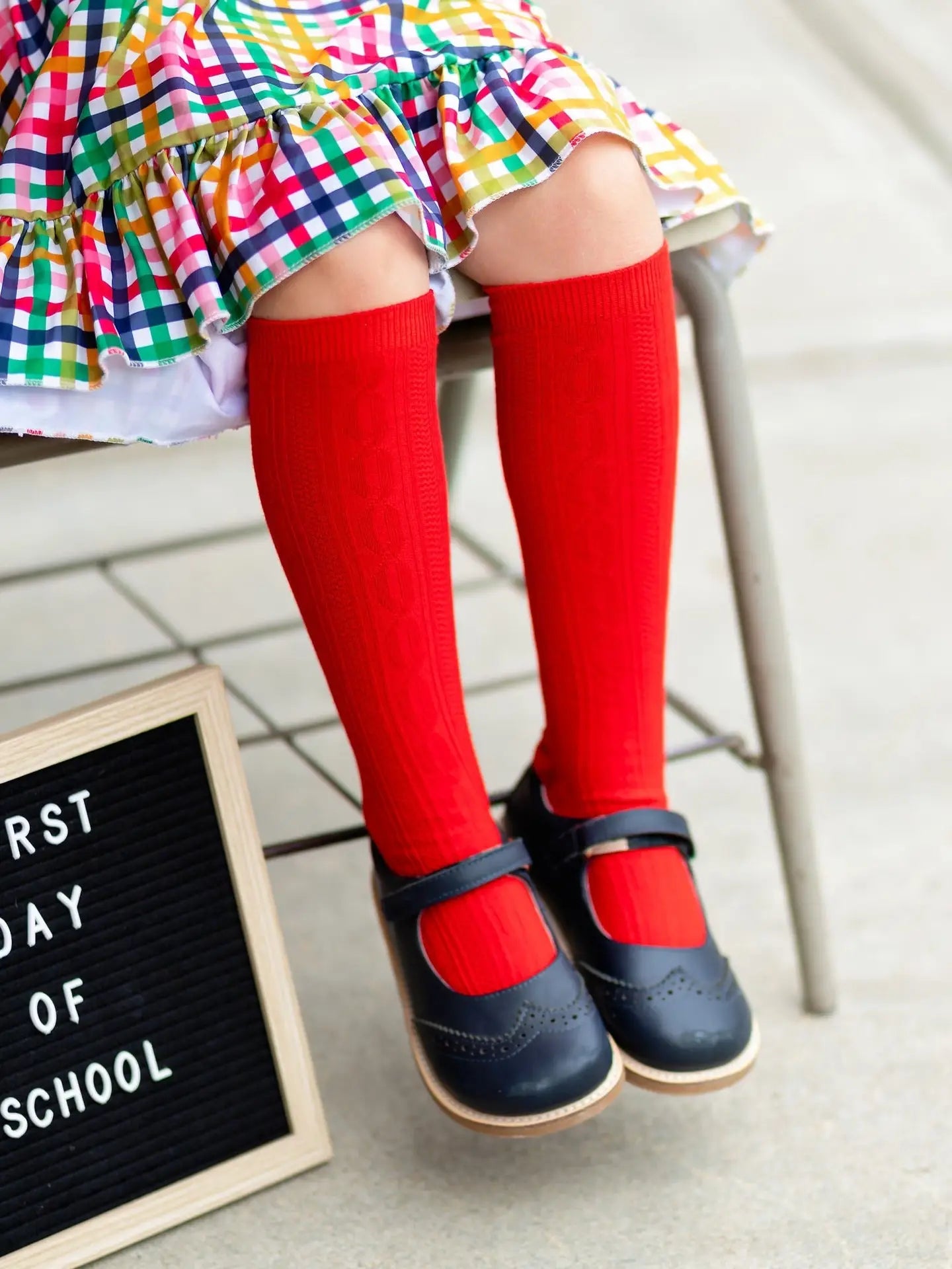 Knee High Socks-Apple Red