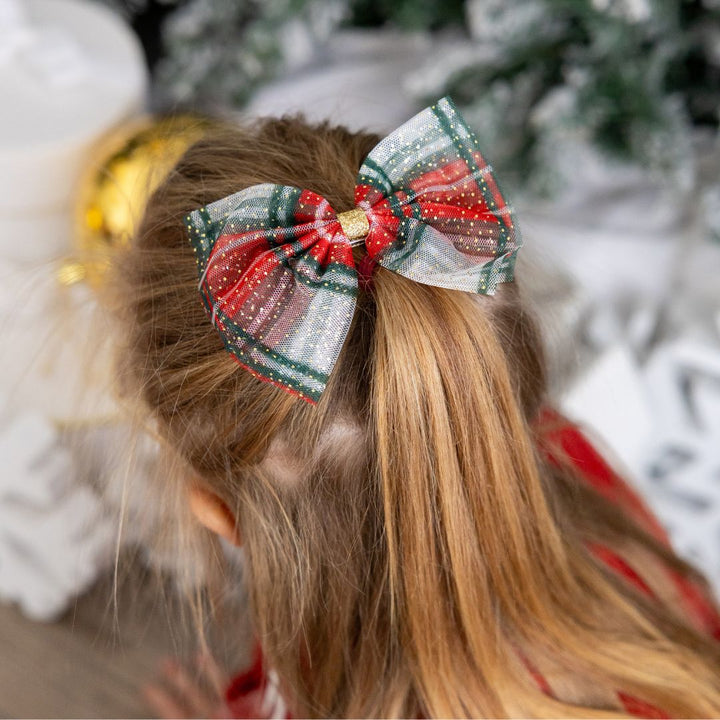 Christmas Plaid Bow Clip