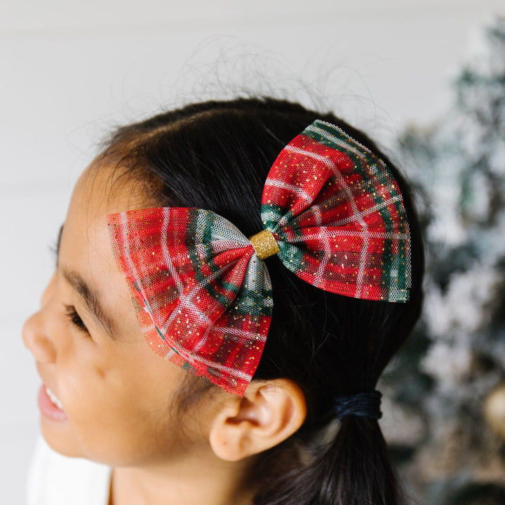 Christmas Plaid Bow Clip