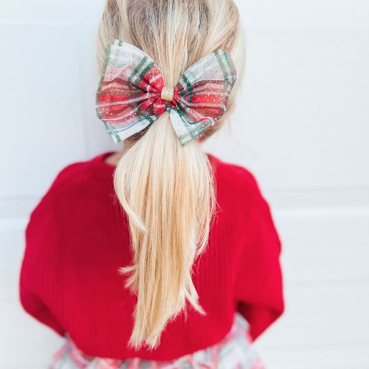 Christmas Plaid Bow Clip