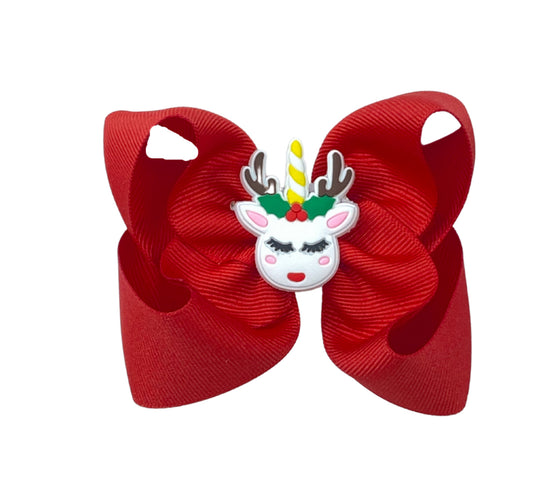 Christmas Unicorn Bow