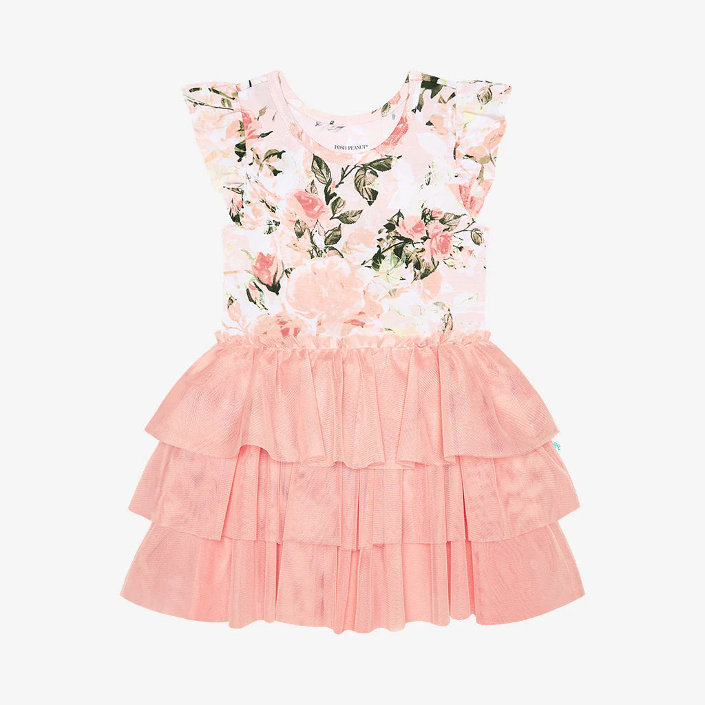 Vintage Pink Rose Tulle Dress