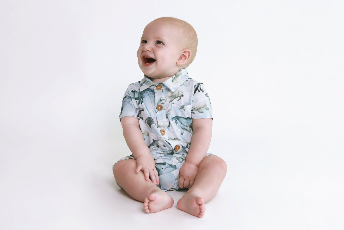 Sharkley SS Henley Romper