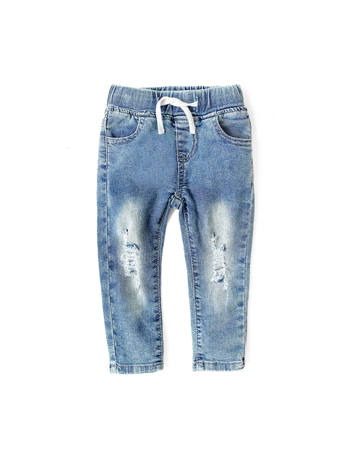 Distressed Light Wash Denim Jeans