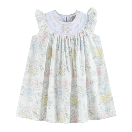 Floral Smocked Bishop Dress