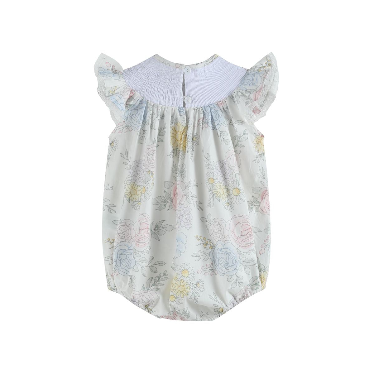 Floral Smocked Flutter Romper