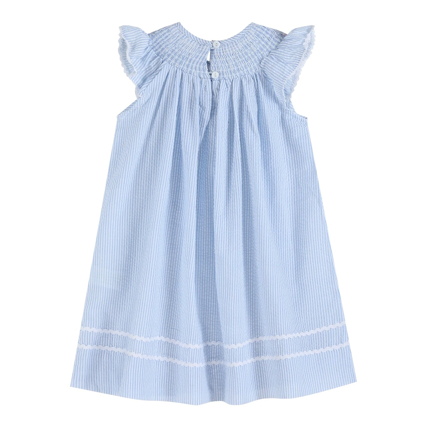 Blue Seersucker Bunnies Dress