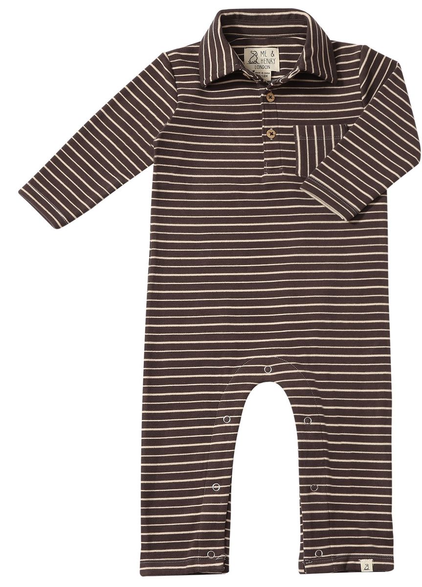 Kingston Polo Romper Brown/Beige
