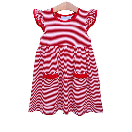 Game Day Dress-Red Stripe