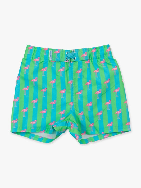 Flamingo Stripe Swim Trunks