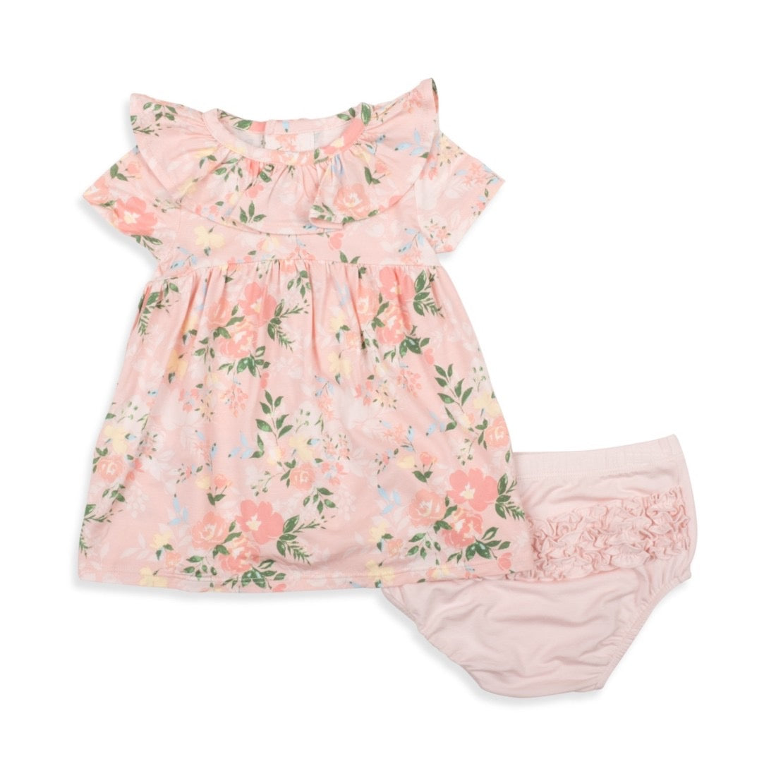 Ainslee Dress w/Diaper Cover-Pink Floral