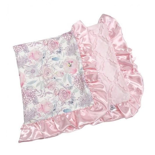 Bashful Pink Floral Blanket