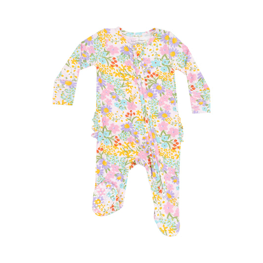 Amelia Floral Ruffle Footie