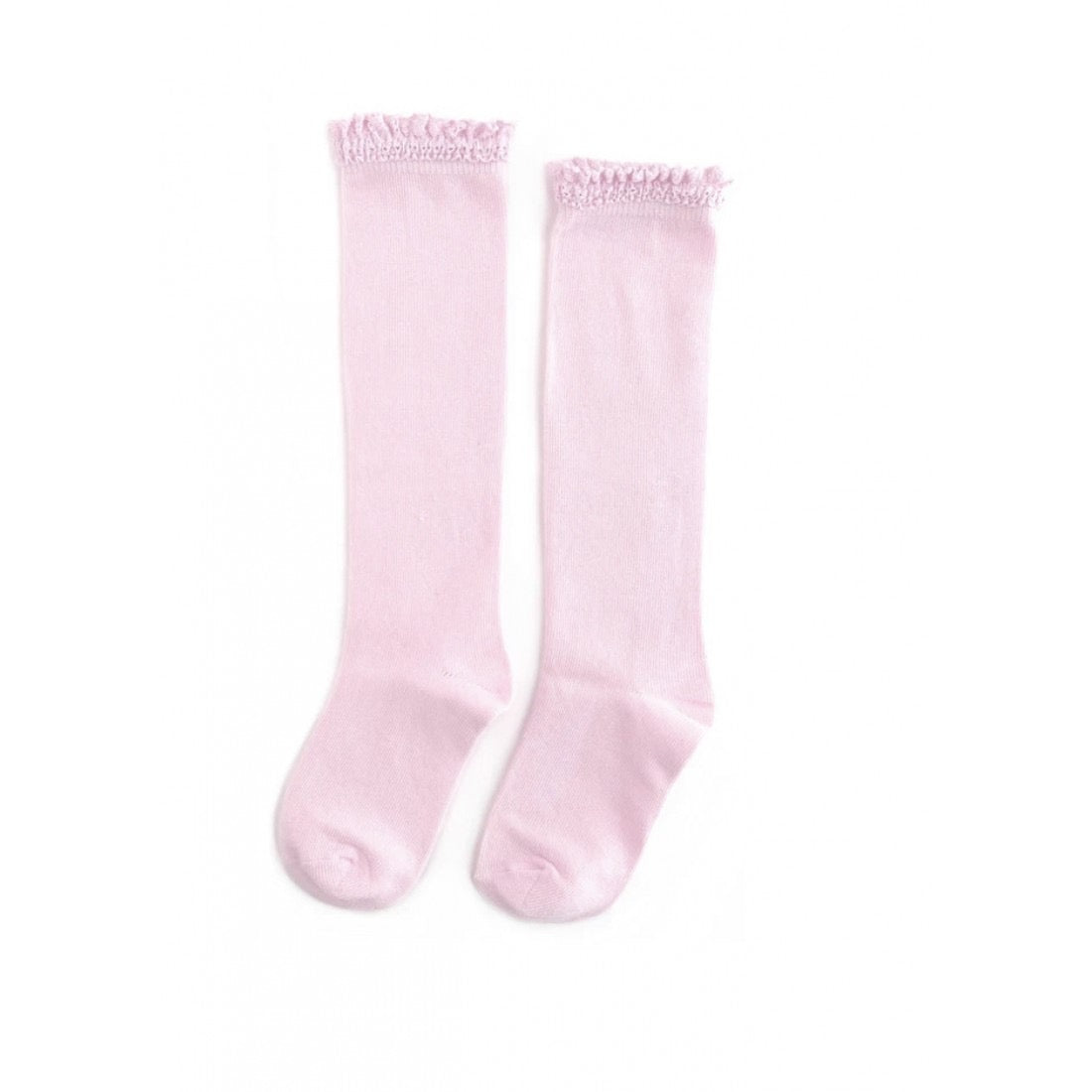 Knee High Socks Cotton Lace Top Cotton Candy