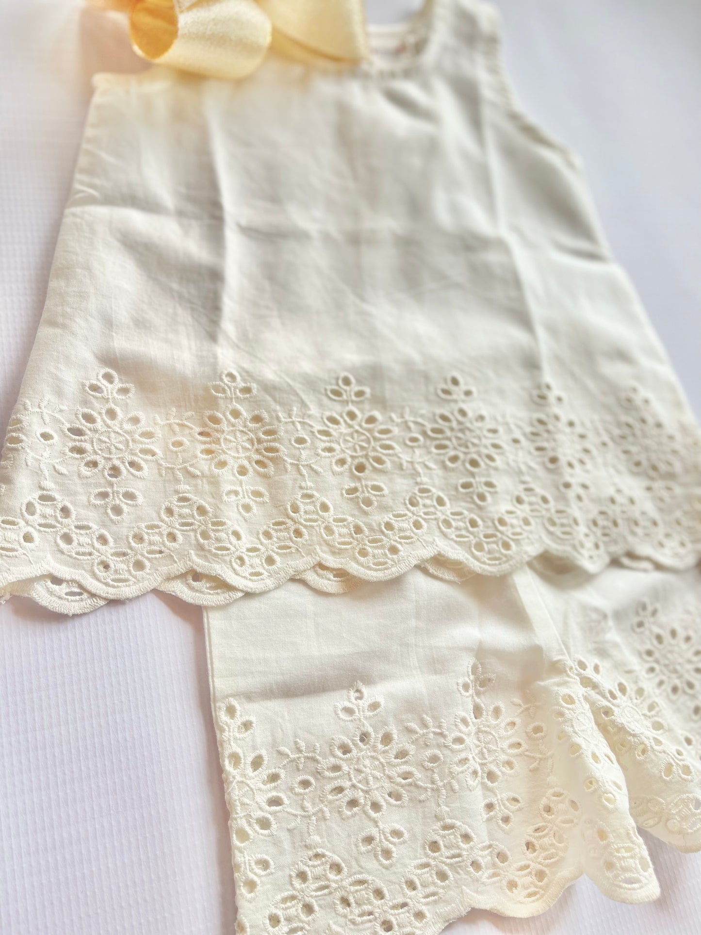 Ivory Eyelet Short Set-Infant