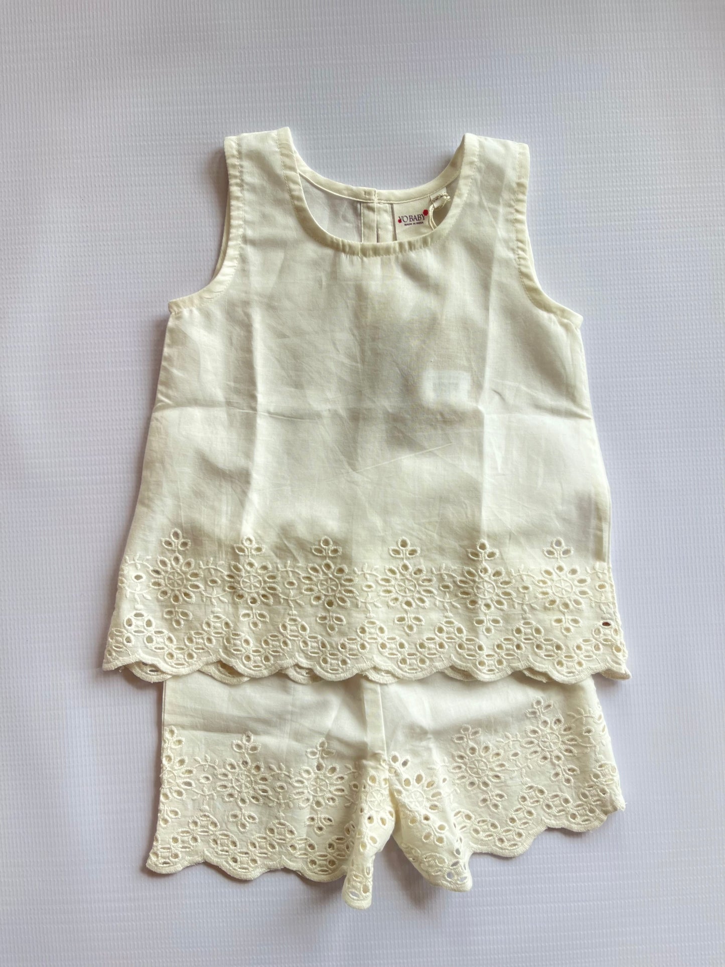 Ivory Eyelet Short Set-Infant