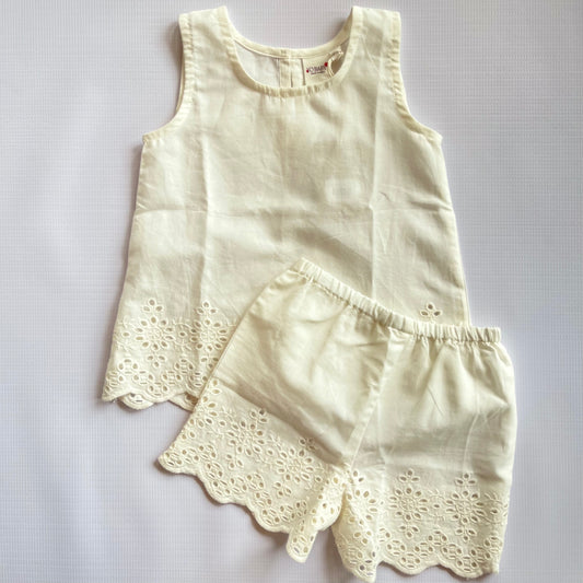 Ivory Eyelet Short Set-Infant