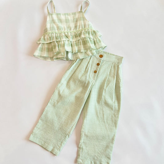 Green Check top w/Pant Set
