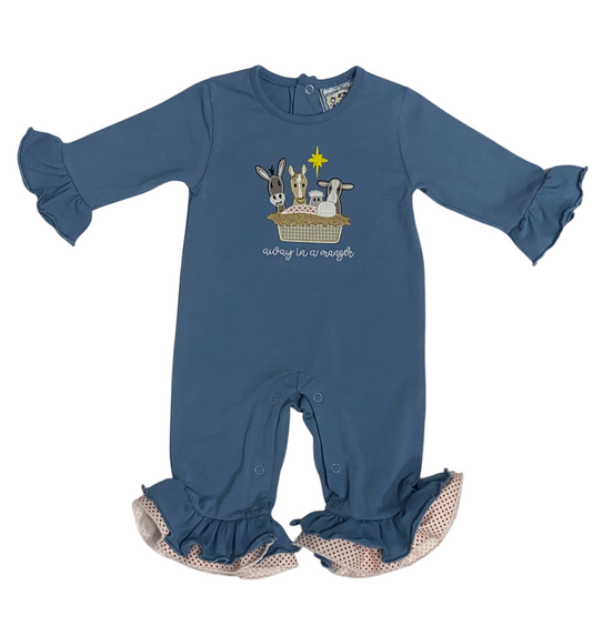 Away In A Manger Romper-Girls