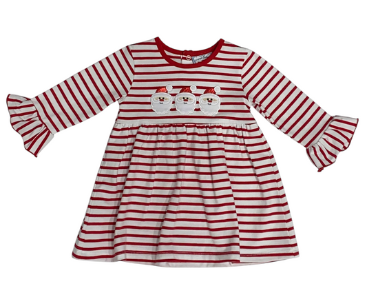 Santa Appliqué Dress-Stripe