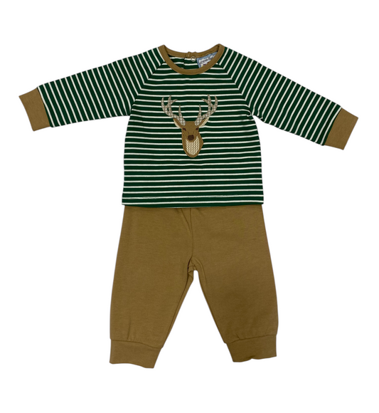 Deer Appliqué Jogger Set