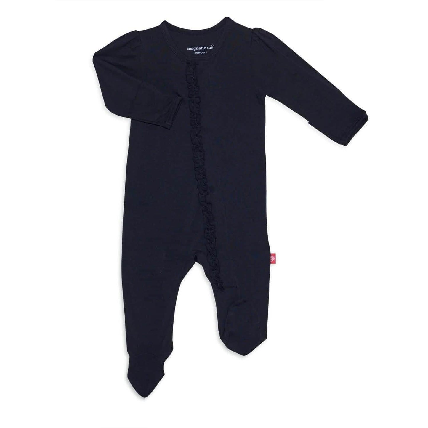 Onyx Jet Black Ruffle Footie