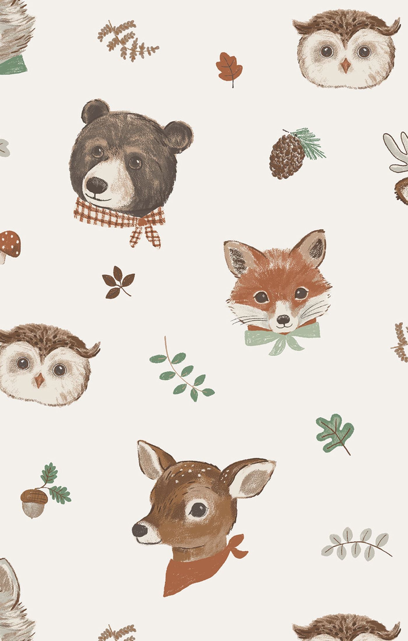Woodland Animal Faces Footie