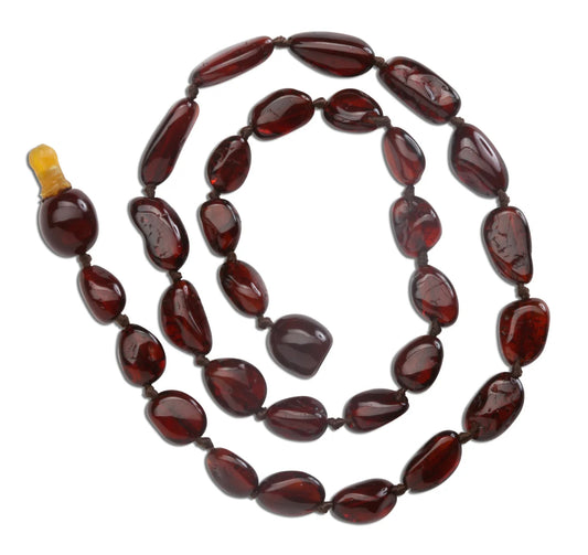 Amber Teething Necklace Dk Cherry