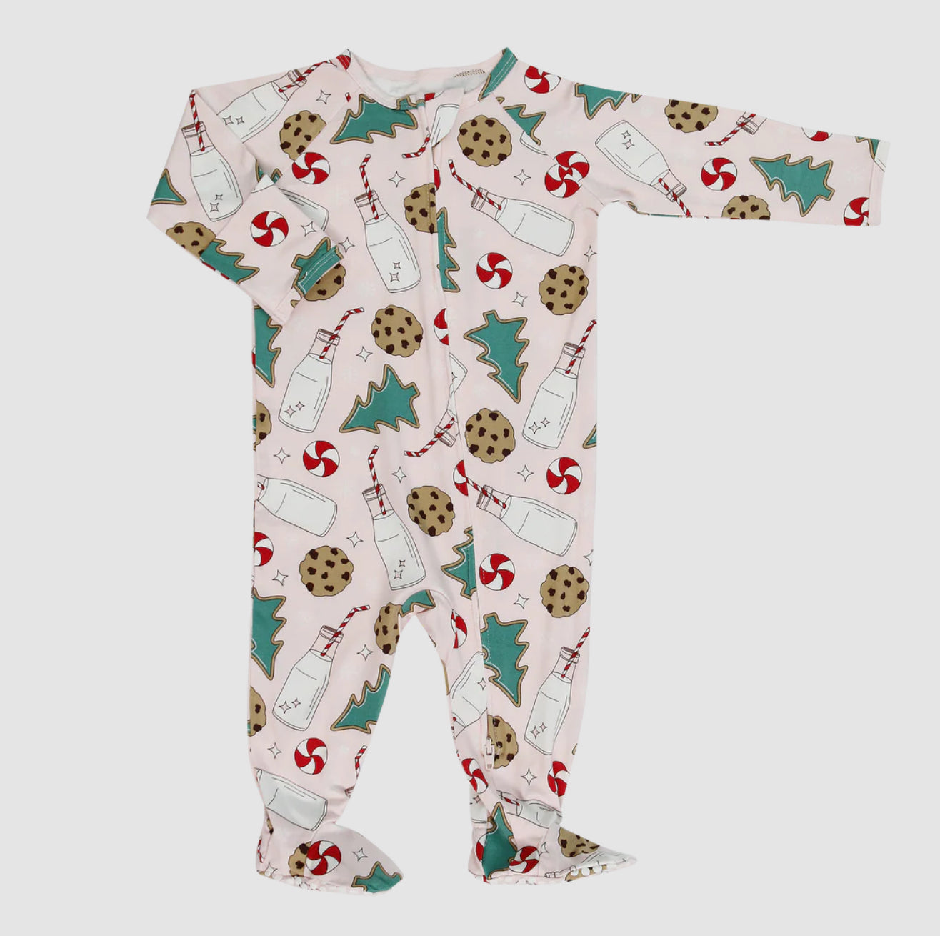 Santa’s Cookies Footie-Pink