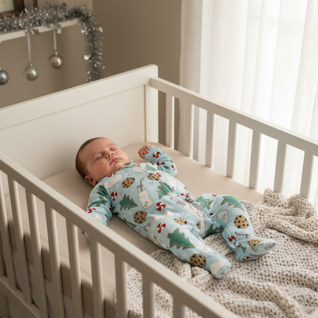 Santa’s Cookies Footie-Blue