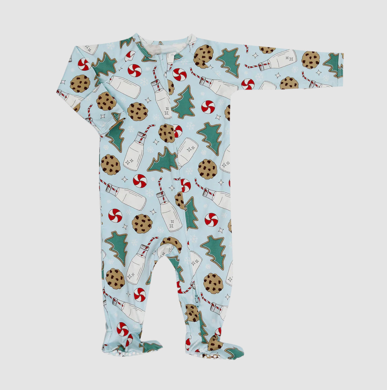 Santa’s Cookies Footie-Blue