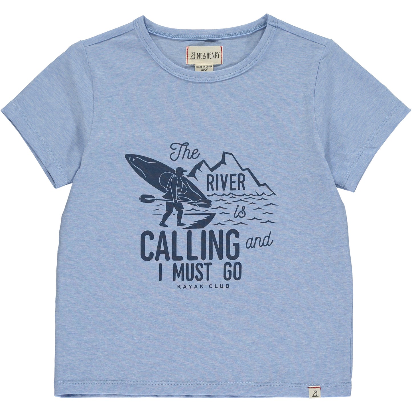 River is Calling Graphic Tee-Pale Blue