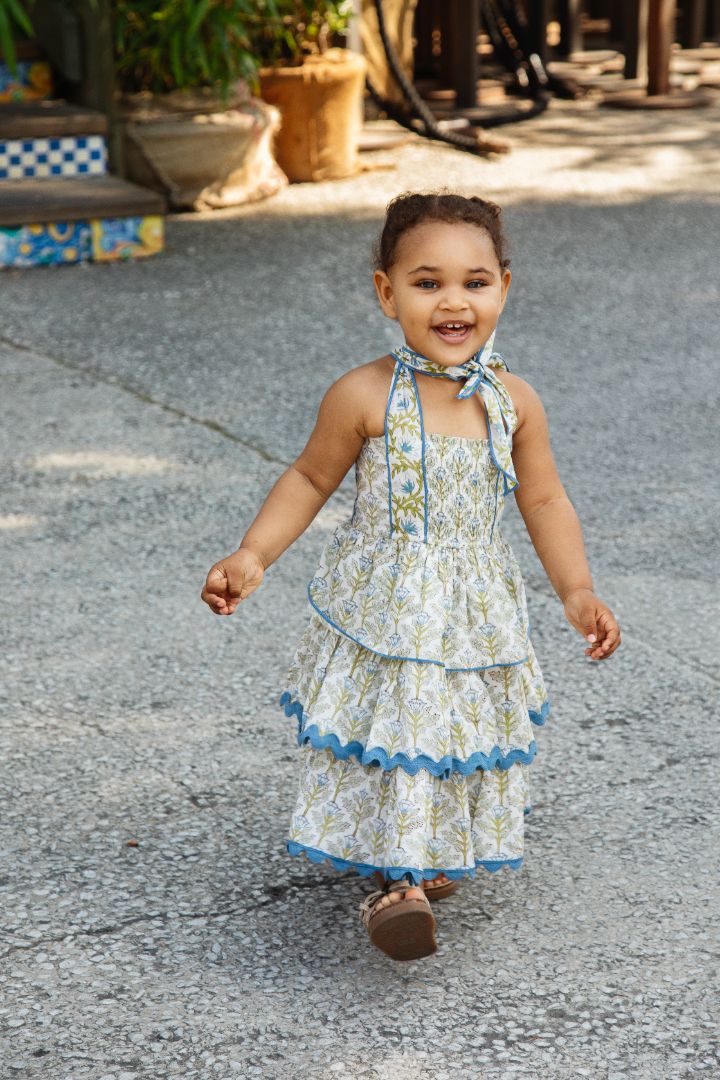Blue & Green Floral Dress