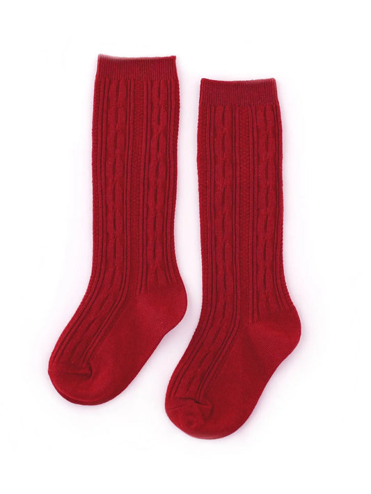 Knee High Socks-Cherry Red