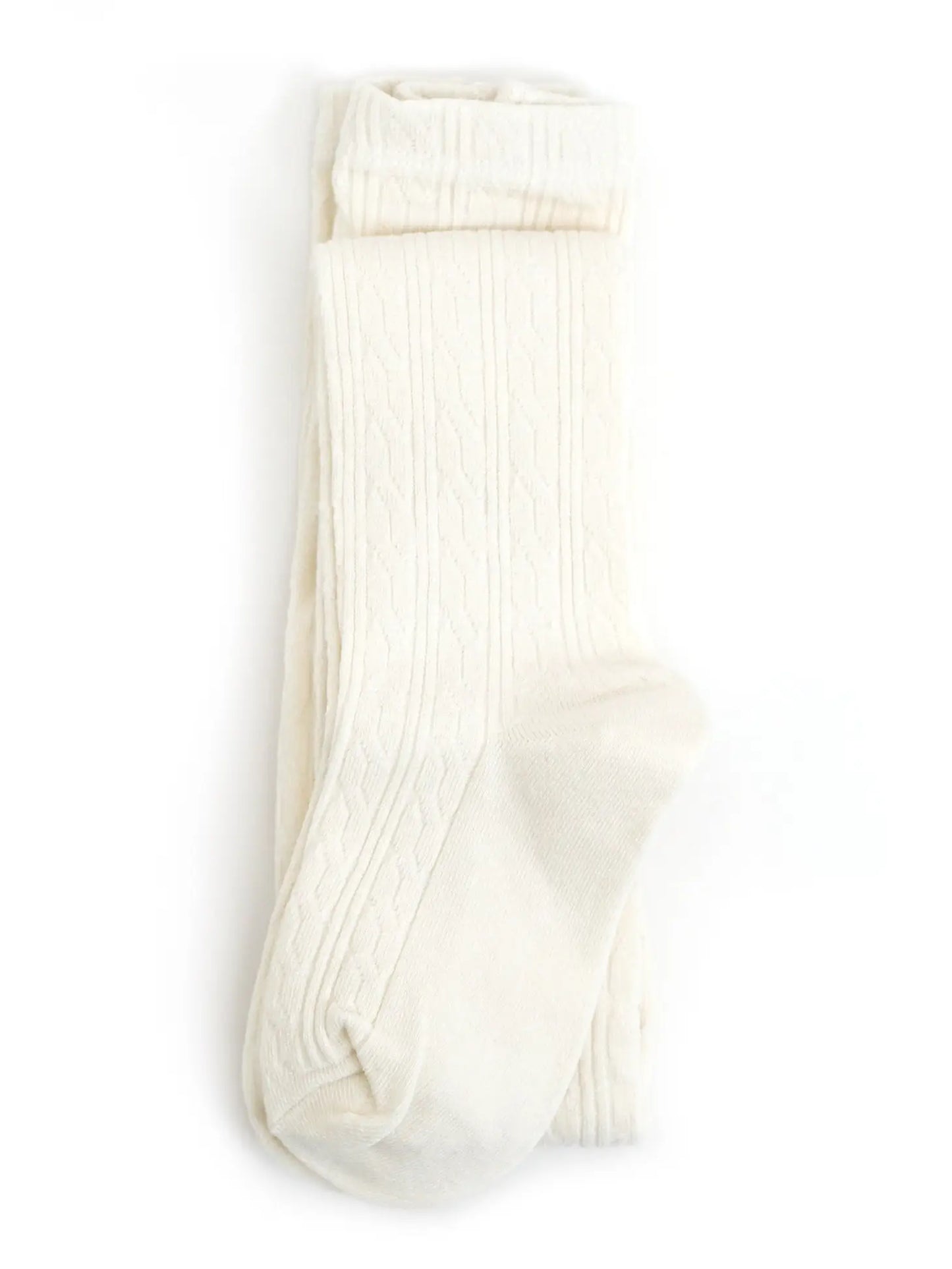Cable Knit Tights-Ivory