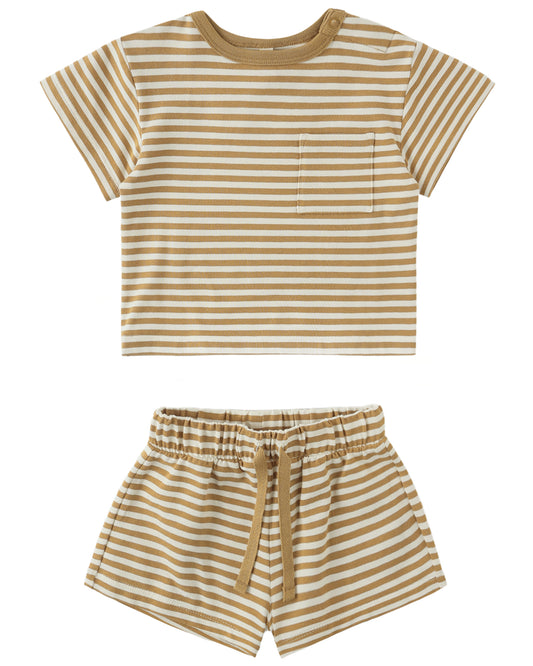 Boxy Tee Short Set-Honey