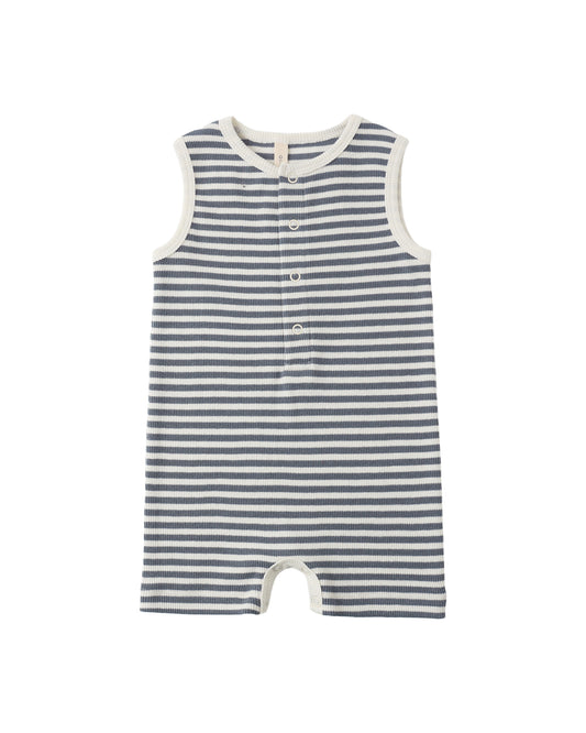 Ribbed Henley Romper