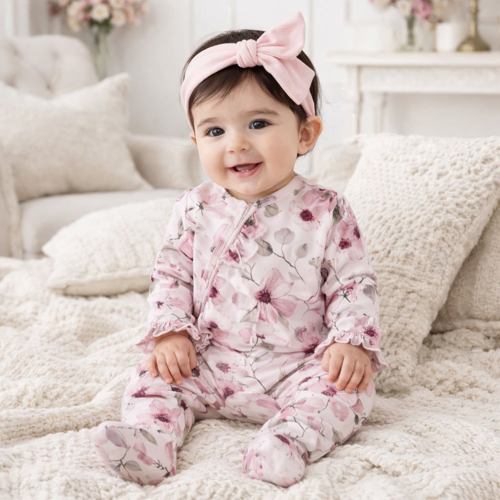 Watercolor Floral Footie Romper