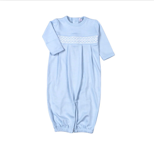 Blue Pima Smocked Converter