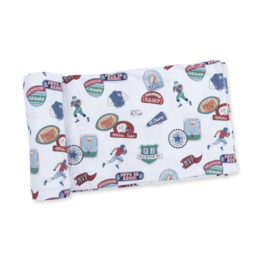 Football Patches Swaddle Blanket