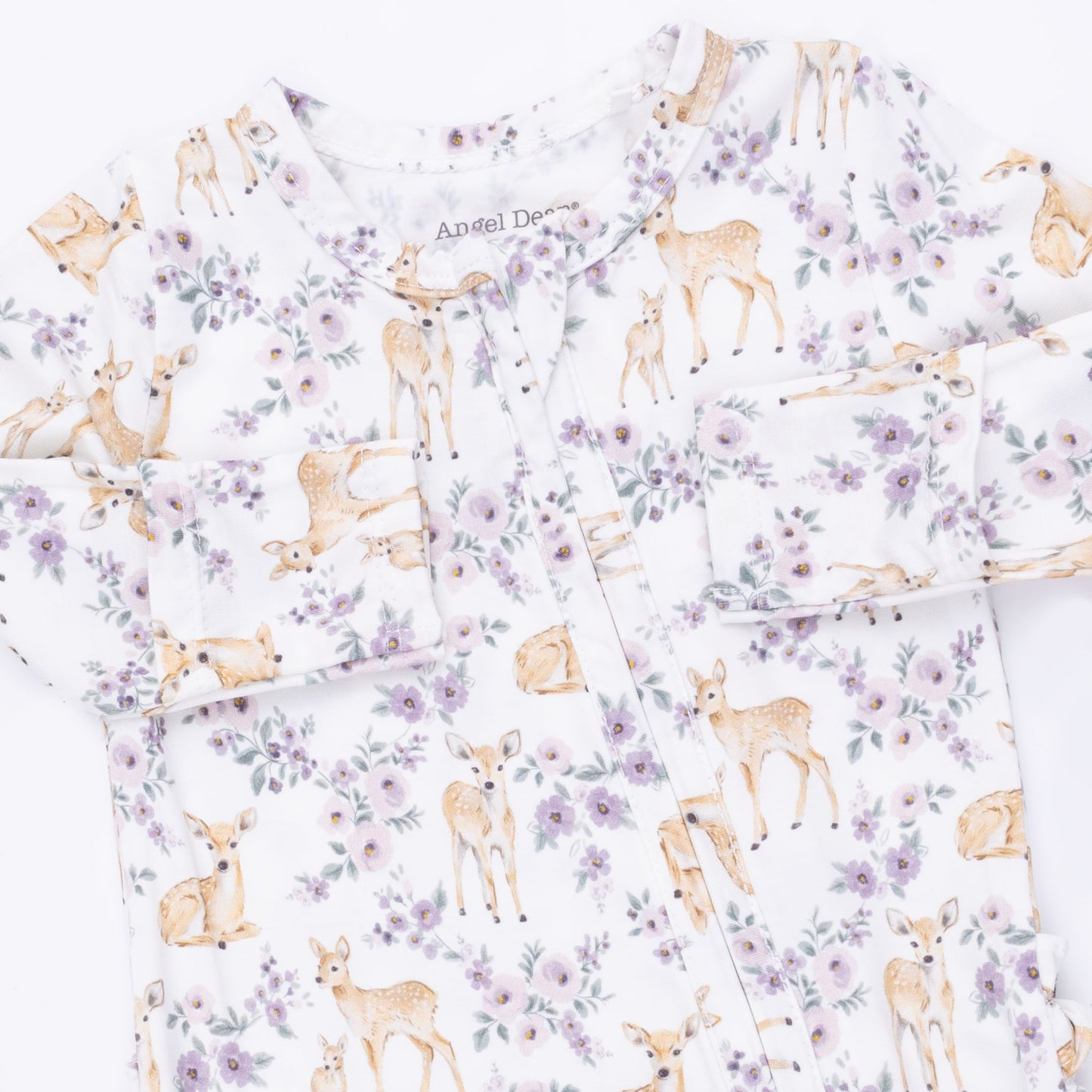 Floral Deer Ruffle Back Footie