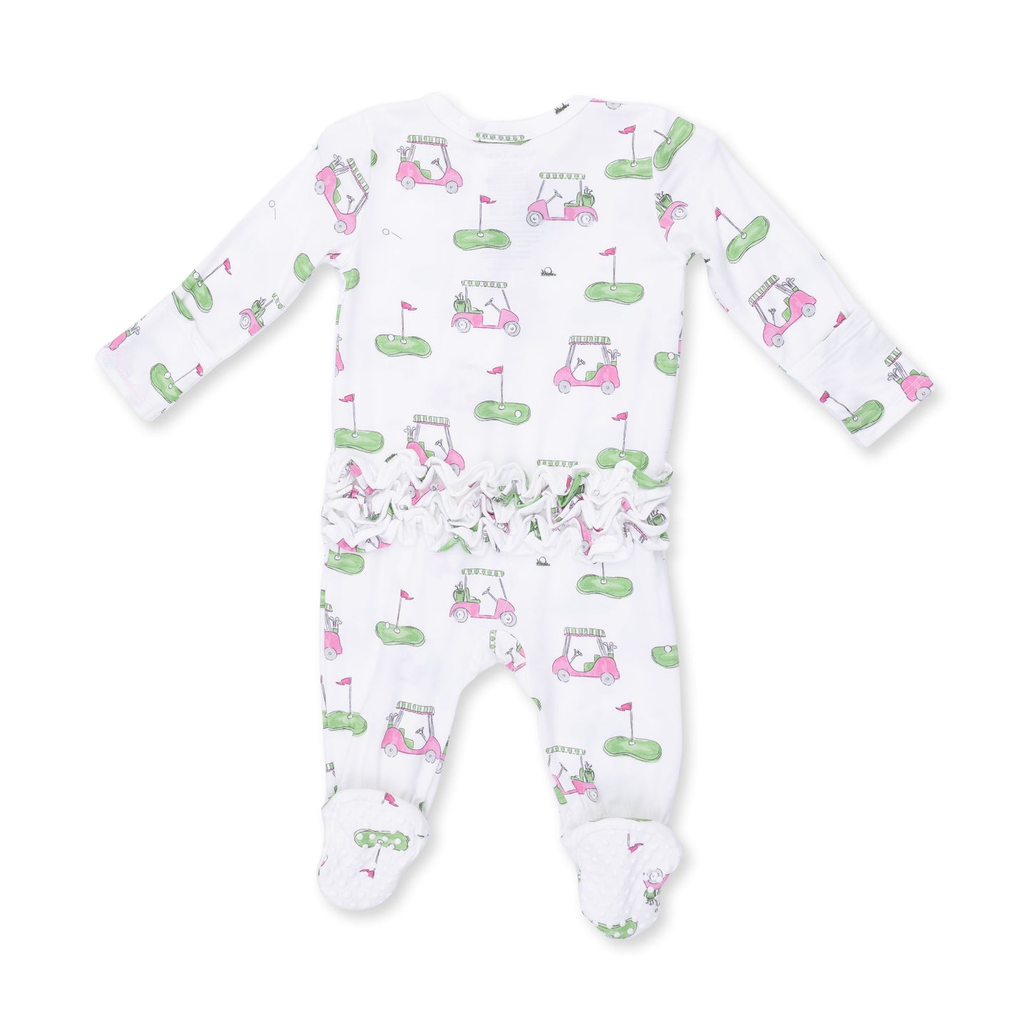 Golf Carts Pink Ruffle Back Footie
