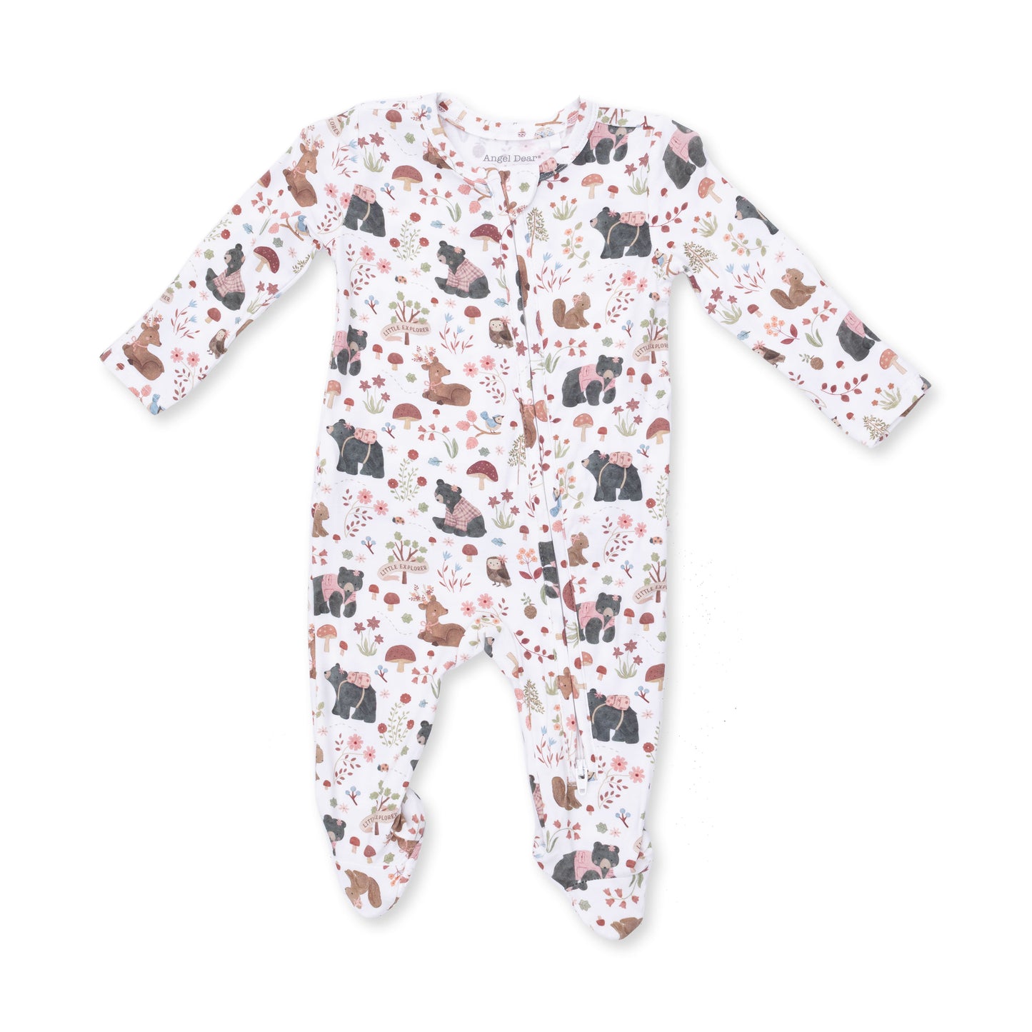 Woodland-Pink Ruffle Back Footie