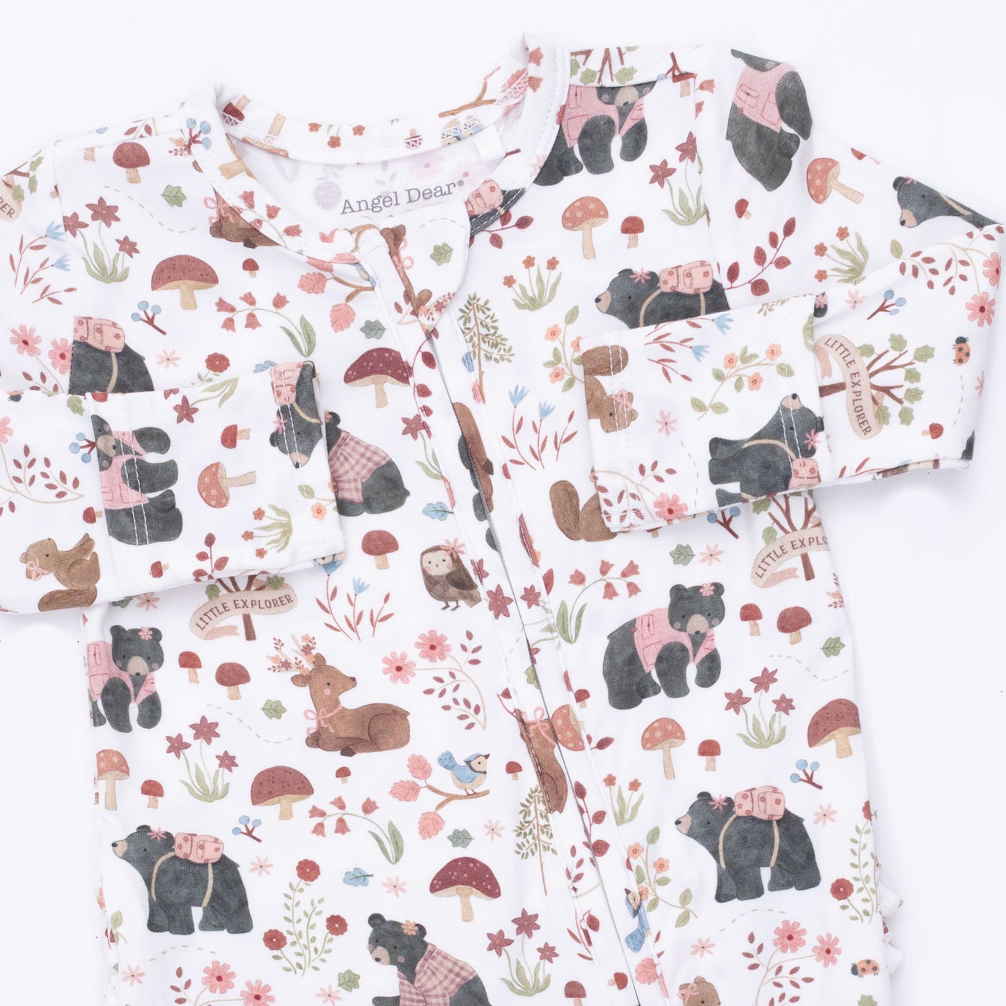 Woodland-Pink Ruffle Back Footie