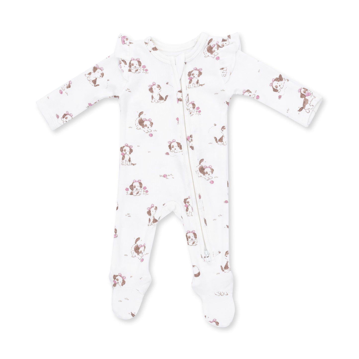 Explorer Puppy-Pink Ruffle Back Footie