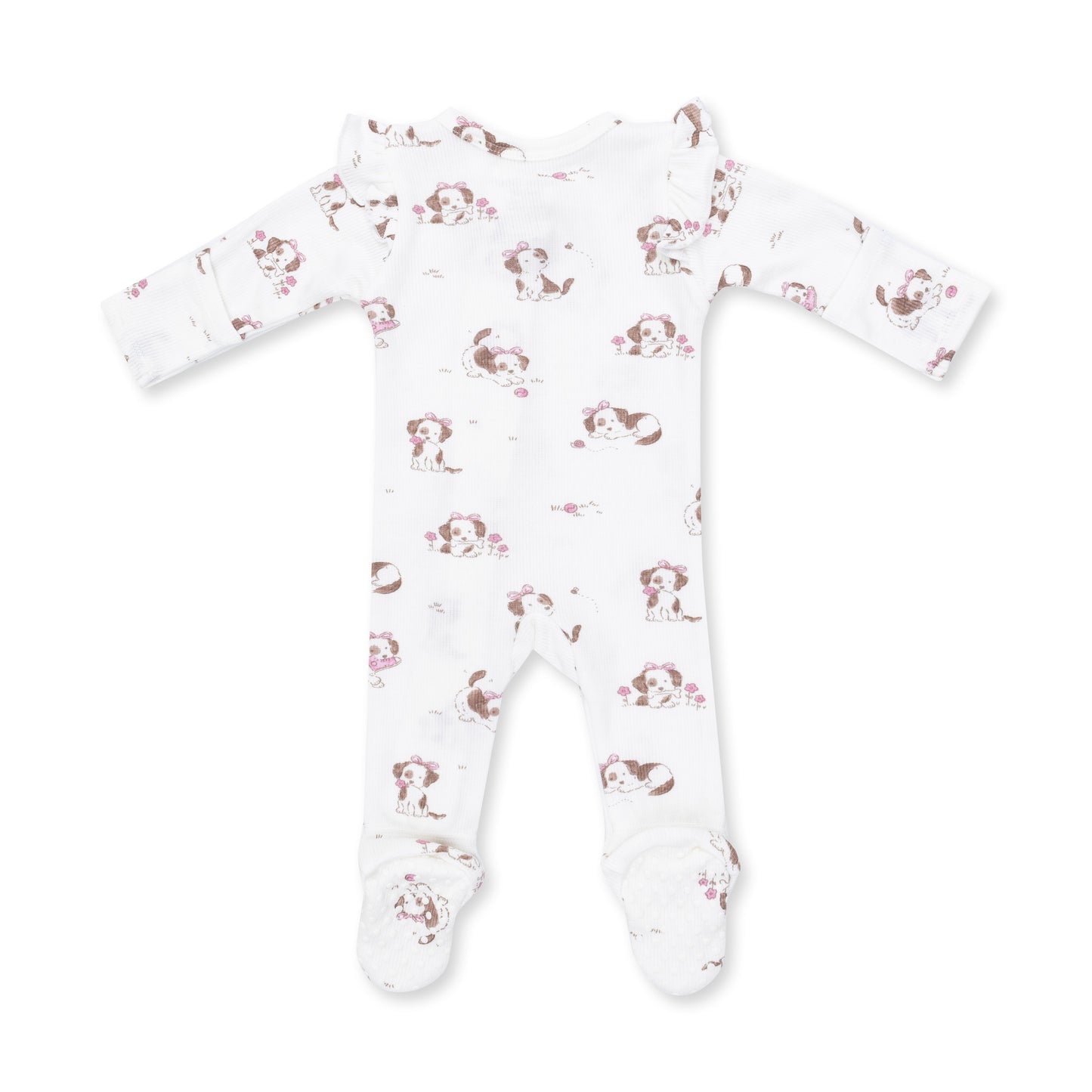 Explorer Puppy-Pink Ruffle Back Footie