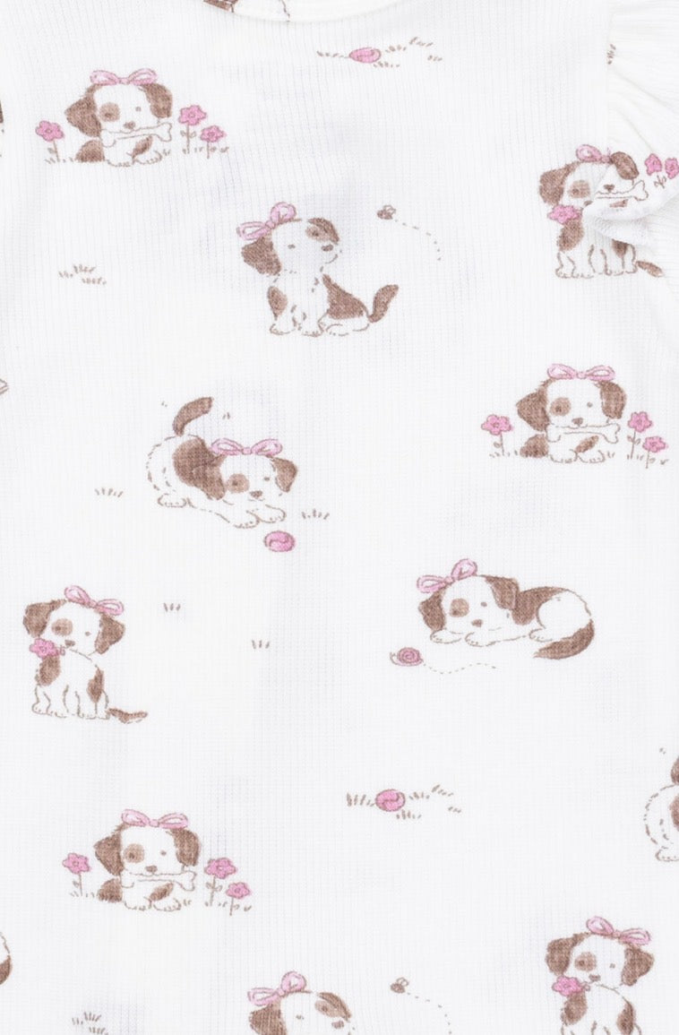 Explorer Puppy-Pink Ruffle Back Footie