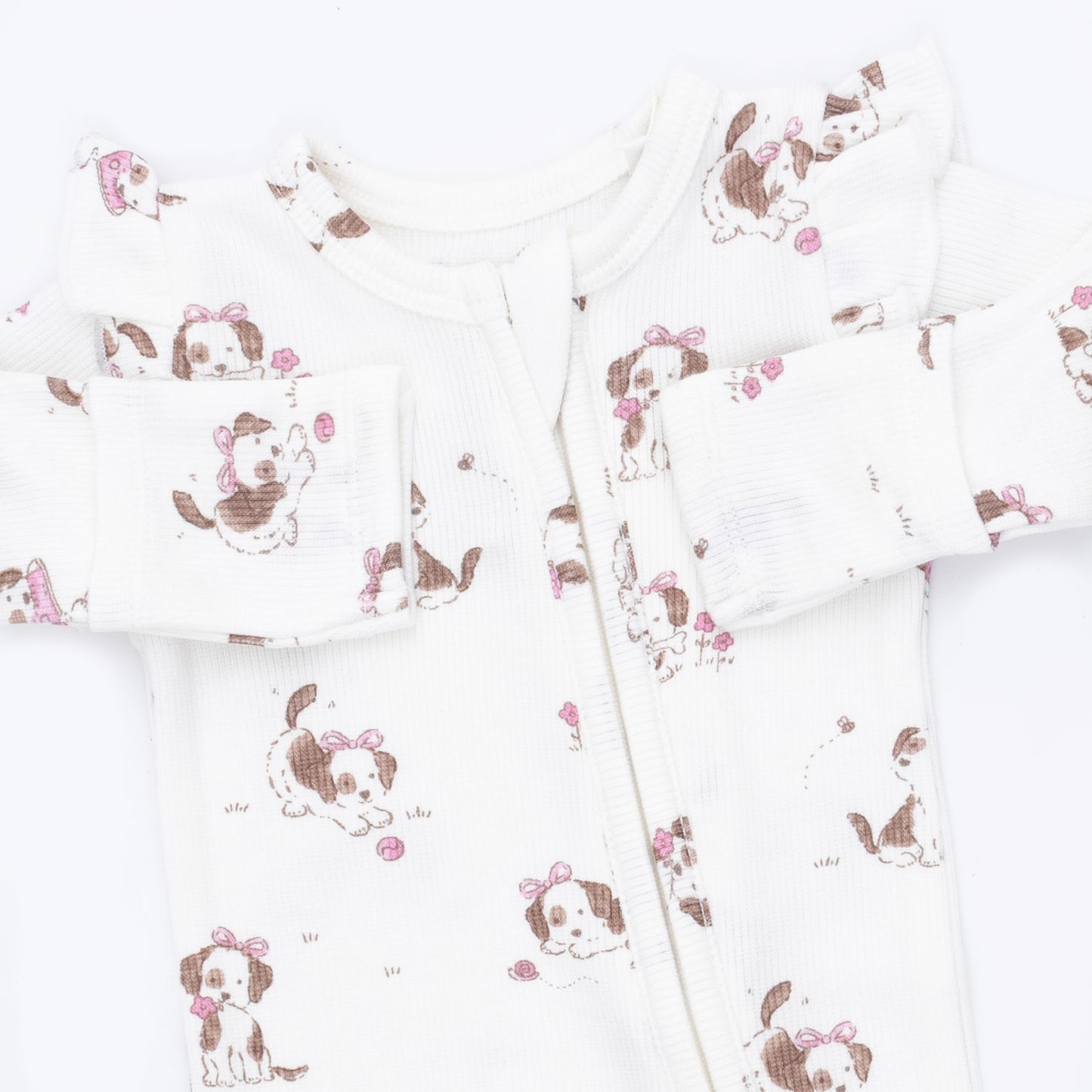 Explorer Puppy-Pink Ruffle Back Footie